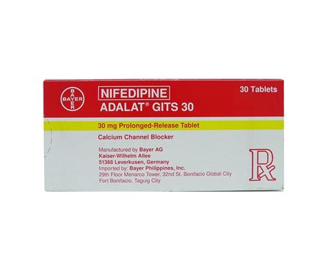 恆脈循30|Nifedipine S.R.F.C. Tablets 30 mg In